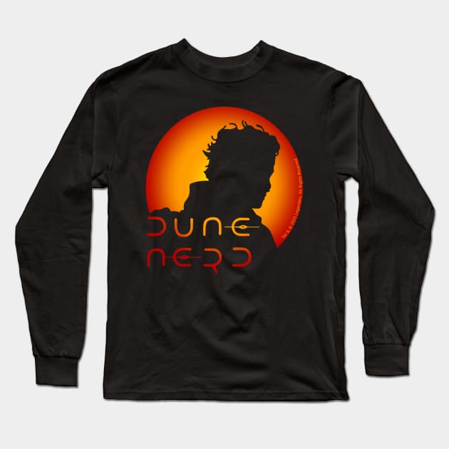 Dune Nerd Paul Atreides Silhouette Long Sleeve T-Shirt by Slightly Unhinged